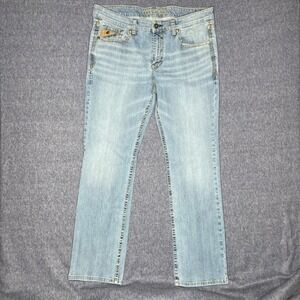 Cody James Core Mens Light Wash Straight Leg Western Denim Jeans 38x32